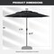Costway 10 ft 3-tier Vented Patio Umbrella Large Market Table Umbrella Outdoor Sun Shade Brown/Turquoise/Navy/Beige/Gray/Red/Black